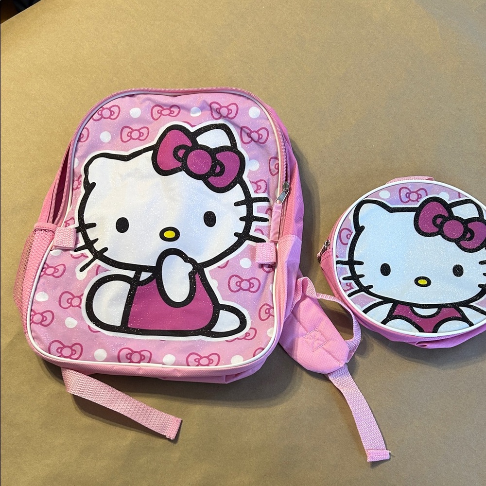 Hello Kitty Pink Backpack and Lunch Bag Set little girls
